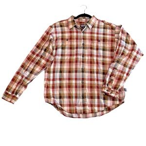 Patagonia men’s multicolor plaid long sleeve button down collared shirt size M